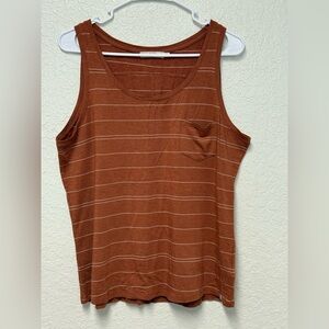 PRANA Rust Striped Tank Top Size Large
